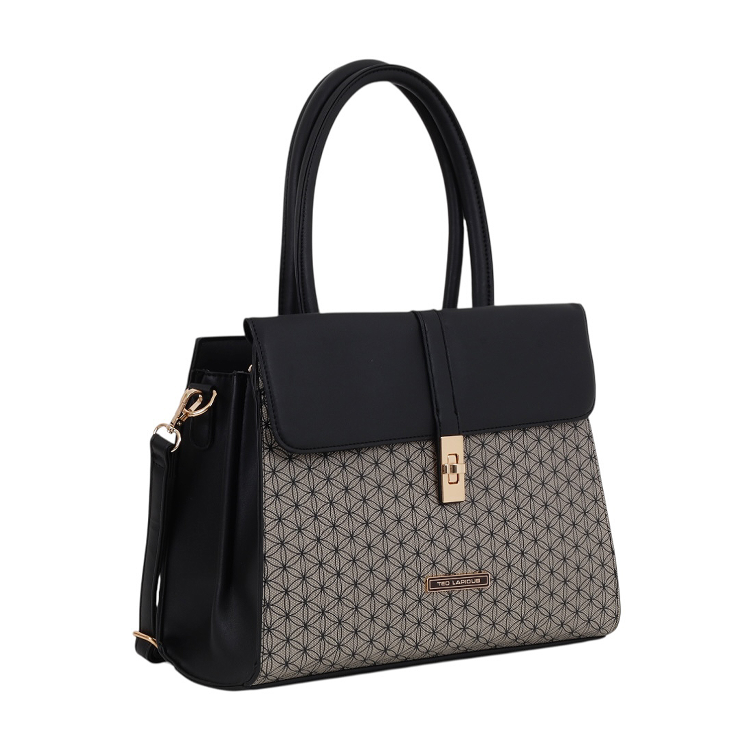 Bolsa tipo Satchel Ted Lapidus color Negro con Correa