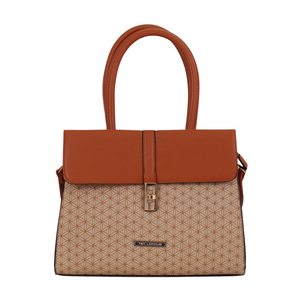 Bolsa tipo Satchel Ted Lapidus color Café con Correa