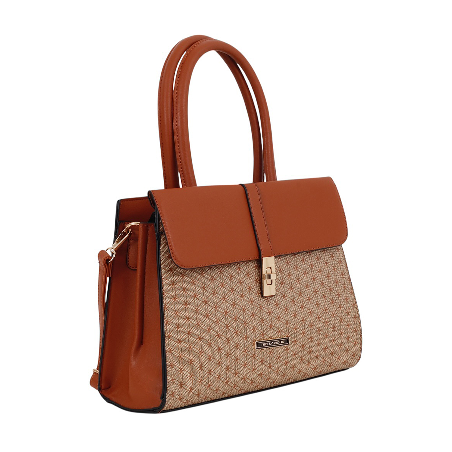 Bolsa tipo Satchel Ted Lapidus color Café con Correa