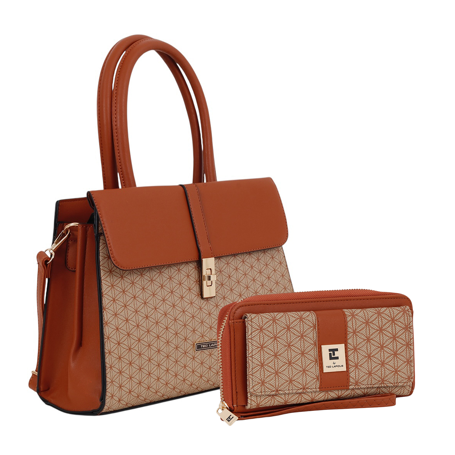 Satchel y Cartera Ted Lapidus de Mosaico con Correa
