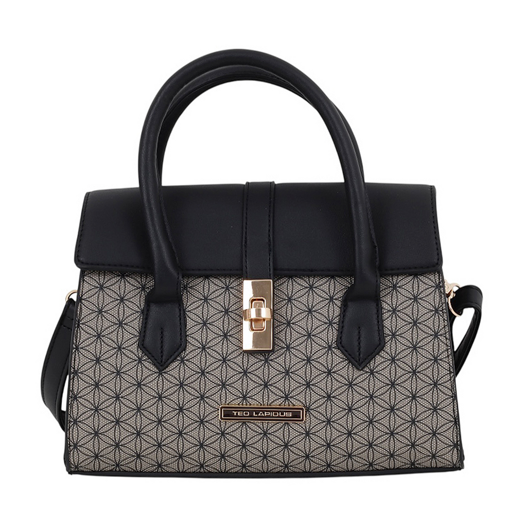 Bolsa Satchel Ted Lapidus color Negro con Correa