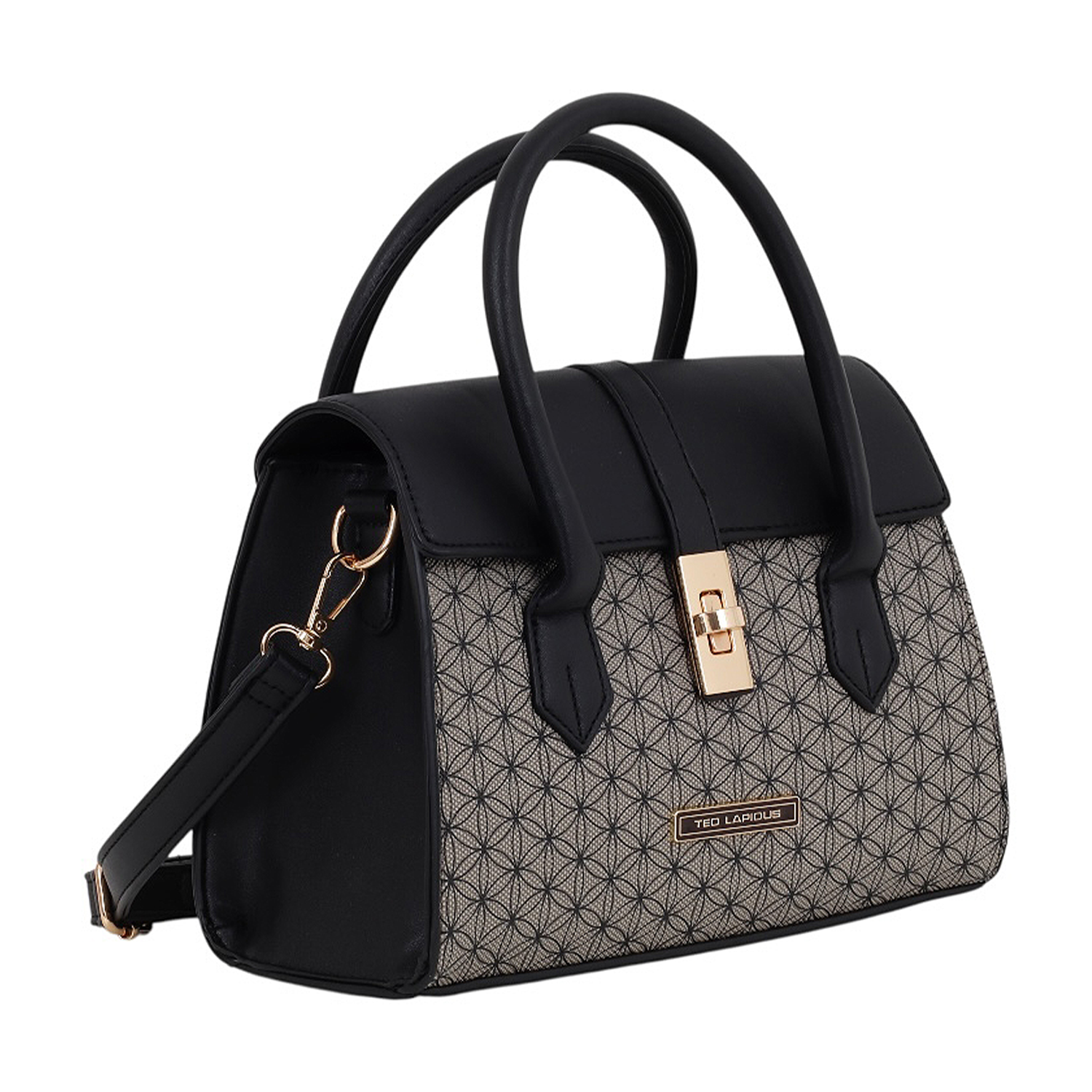 Bolsa Satchel Ted Lapidus color Negro con Correa