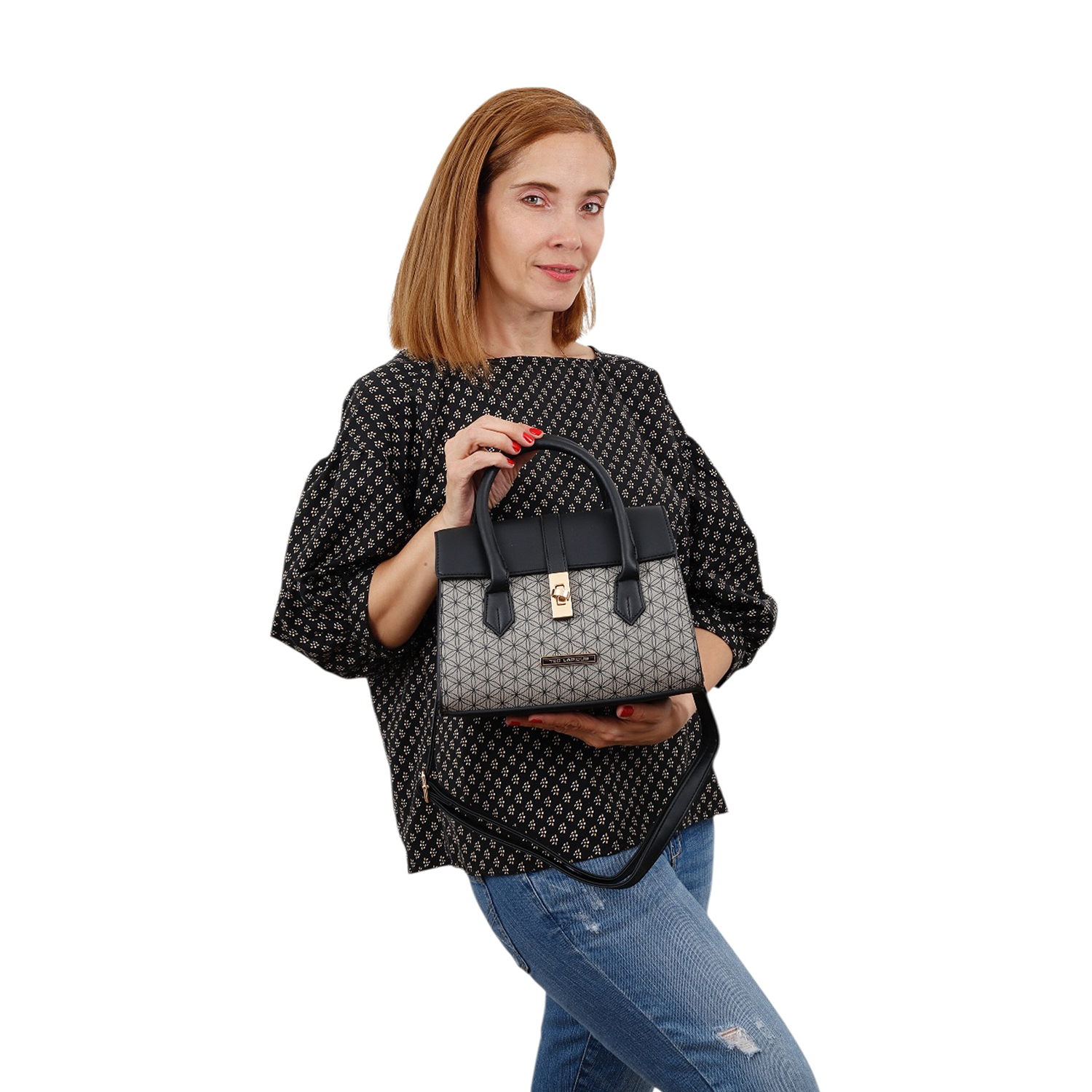 Bolsa Satchel Ted Lapidus color Café con Correa