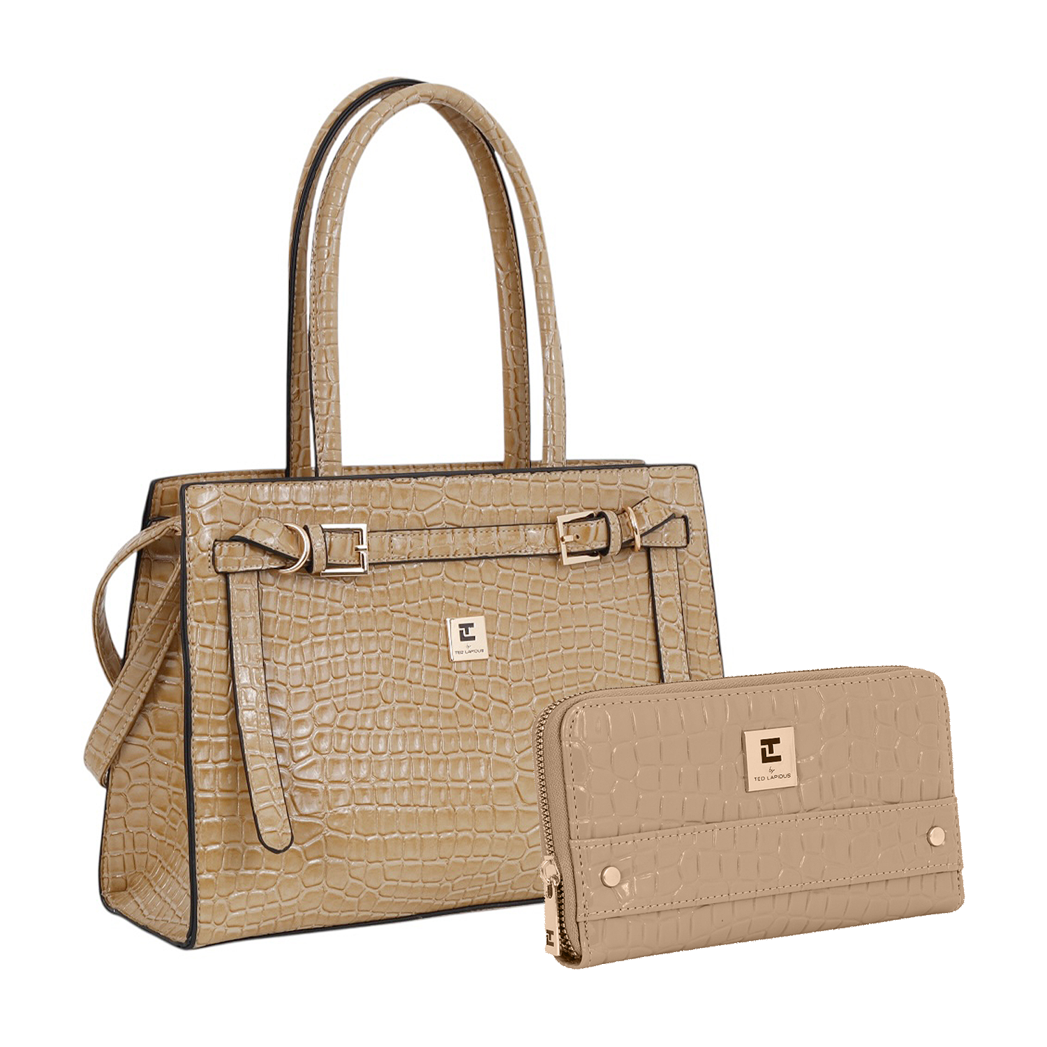 Ted Lapidus Tote y Cartera Texturizada