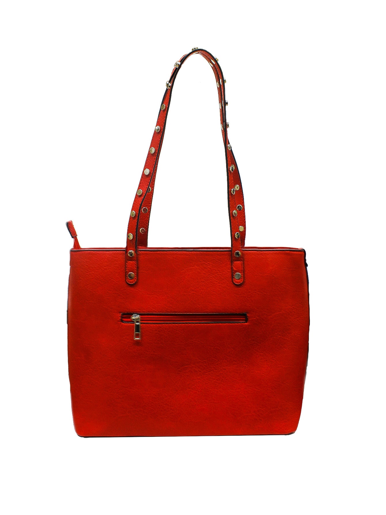 Elegante Bolso Tote De Hombro Rojo Lulu Para Mujer