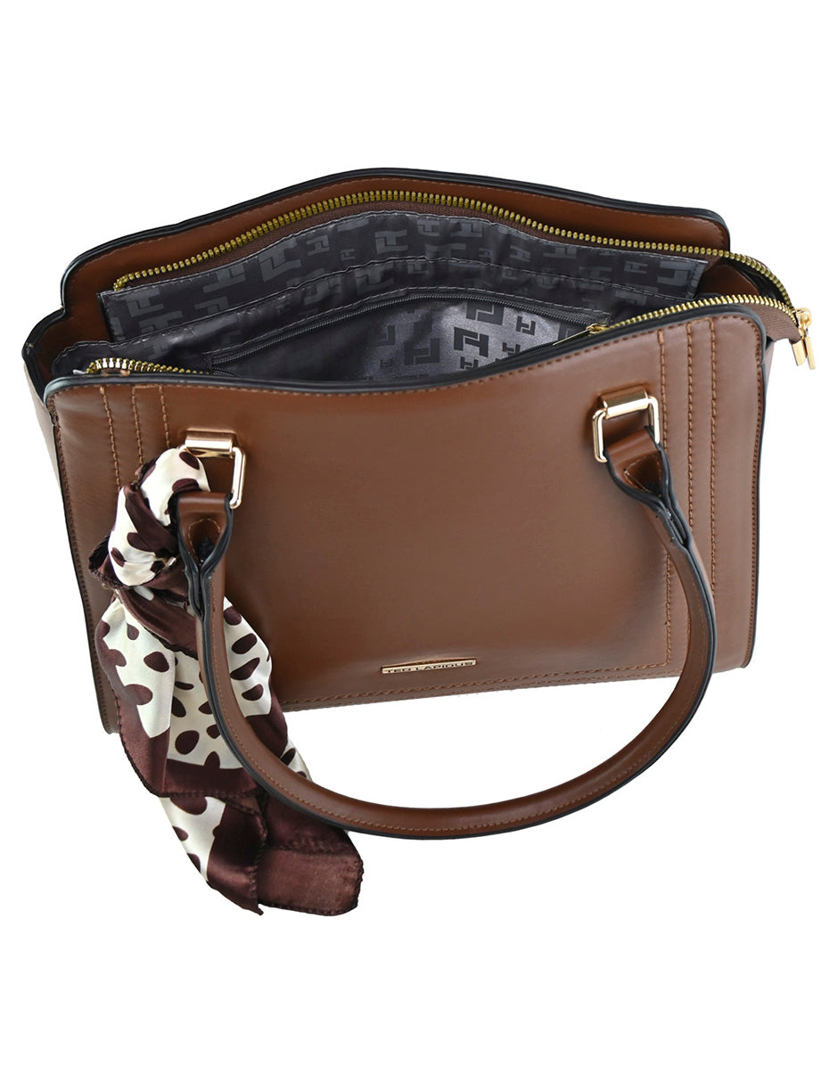 Bolsa Tote Grande Para Mujer Ted Lapidus Color Café