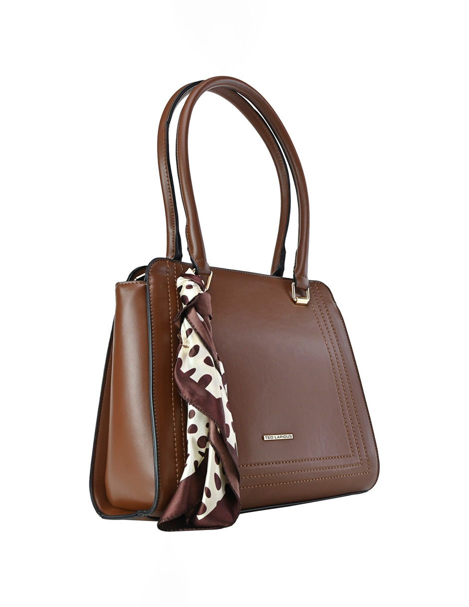 Bolsa Tote Grande Para Mujer Ted Lapidus Color Café