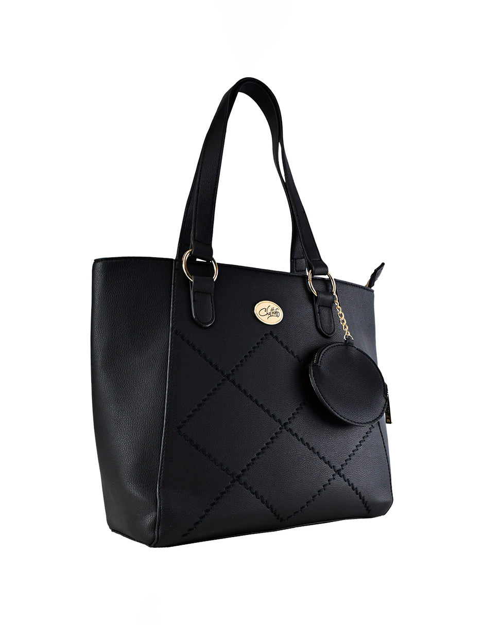 Bolso Negro De Mano Minimalista Para Mujer Chatties