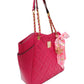 Bolso De Hombro Nicola Moretti Rosa Tote Con Pañuelo Decorativo