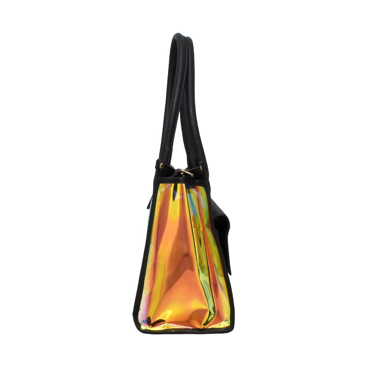 Bolsa [Baby Phat] tipo tote transparente 2 en 1 con cosmetiquera color tornasol