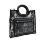 Bolsa [Baby Phat] tipo tote transparente con nombre de la marca estampado y monedero con correa color negro