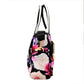 Bolsa [Baby Phat] tipo mini tote crossbody de nylon con asa a dos tonos y doble bolsa frontal con diseño floreado