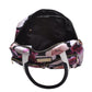 Bolsa [Baby Phat] tipo mini tote crossbody de nylon con asa a dos tonos y doble bolsa frontal con diseño floreado
