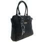 Bolsa [Ted Lapidus] tipo tote con diseño trenzado y listón decorativo color negro