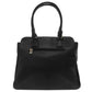 Bolsa [Ted Lapidus] tipo tote con diseño trenzado y listón decorativo color negro