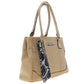 Bolsa [Ted Lapidus] tipo satchel con diseño trenzado y listón decorativo color beige