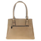 Bolsa [Ted Lapidus] tipo satchel con diseño trenzado y listón decorativo color beige