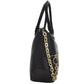 Bolsa [Baby Phat] tipo tote con diseño grabado, cadena y bolsa frontal color negro