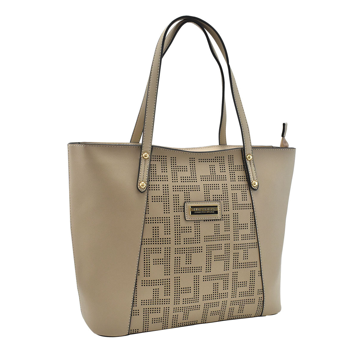Bolsa De Dama [Ted Lapidus] Diseño Frontal Color Kaki