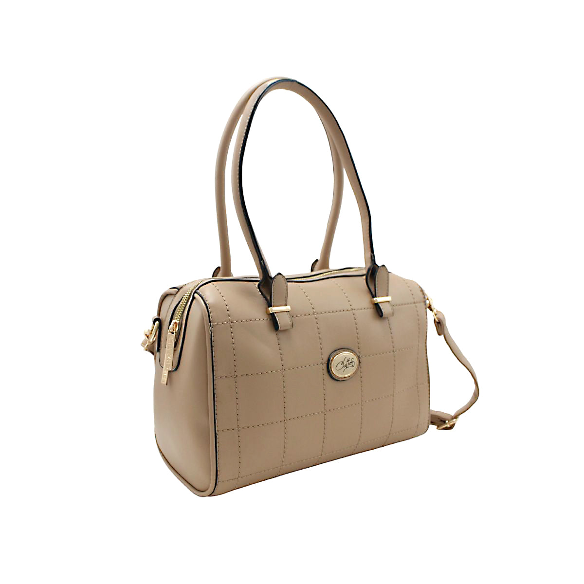 Bolsa Para Dama Tipo Bowling Diseño En Color Beige [Chatties]