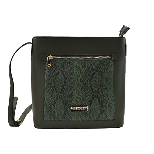 Bolsa Para Dama Ted Lapidus Estampado Frontal Animal Print Color Verde