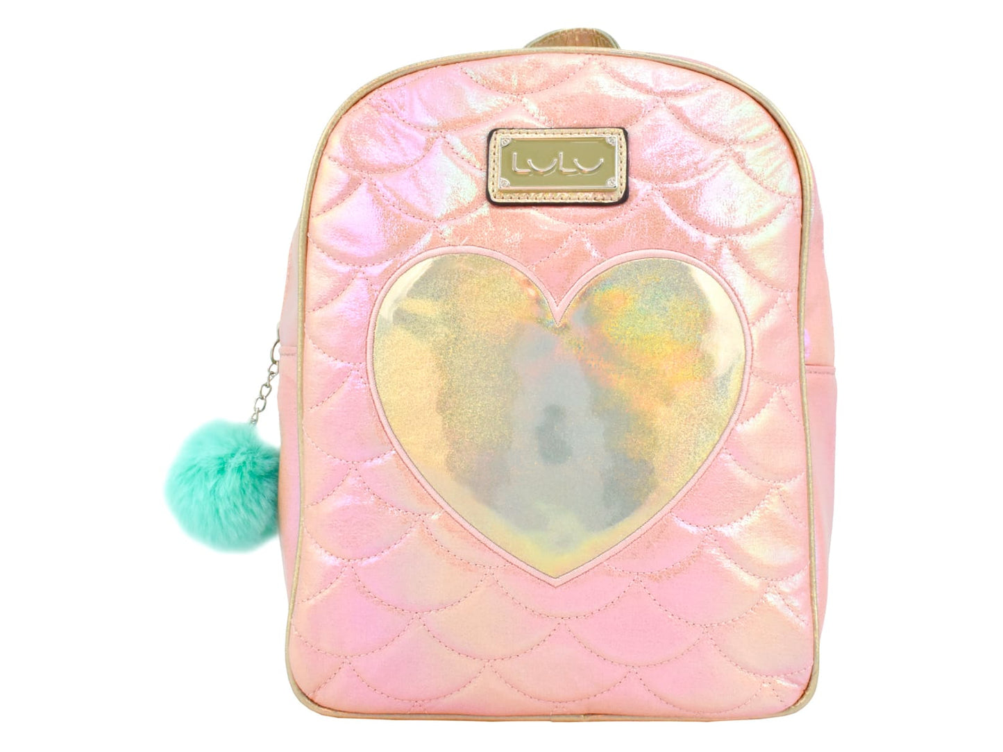 Mochila Backpack Lulu corazón con Pompón Rosa