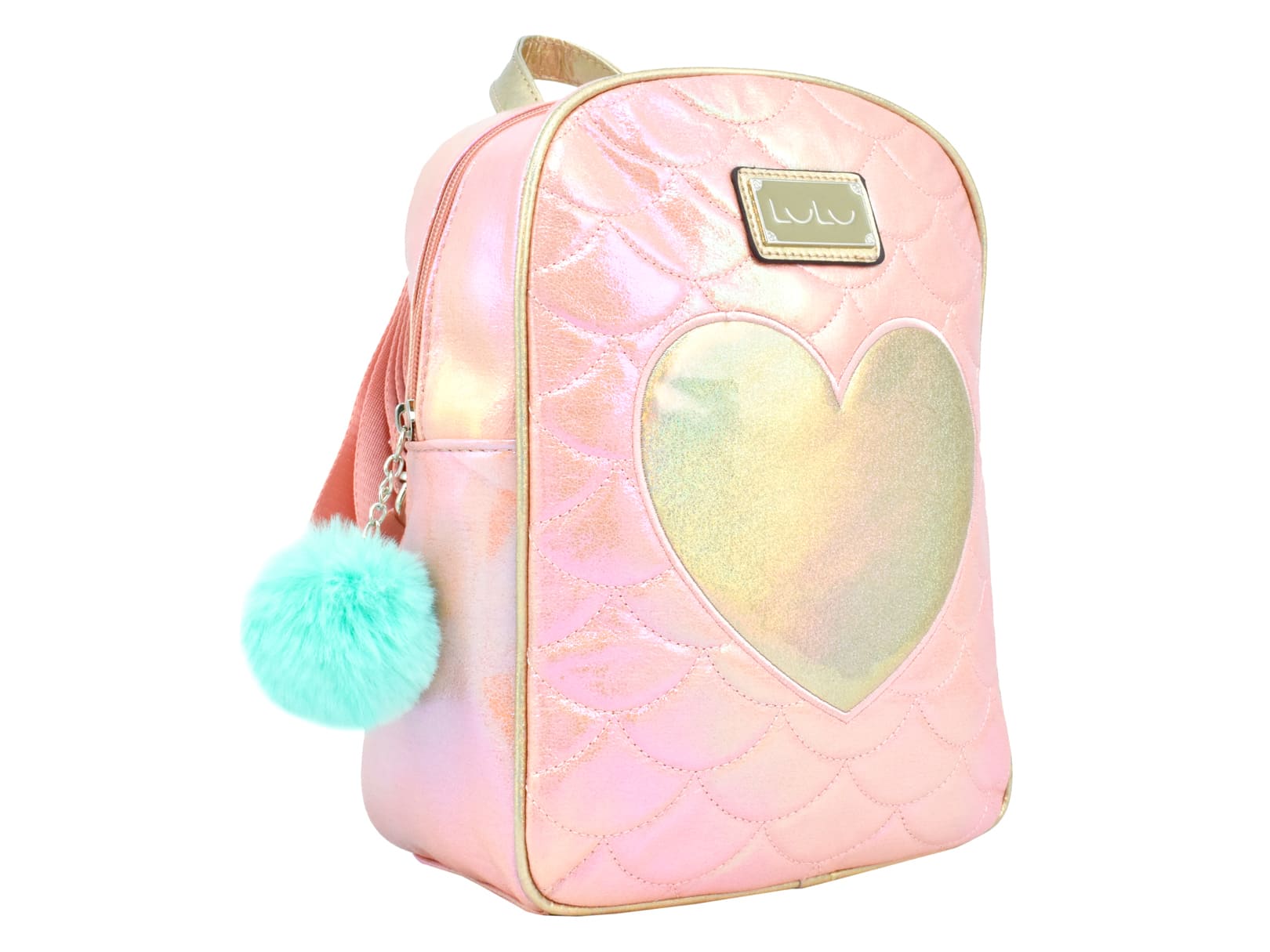 Mochila Backpack Lulu corazón Pompón Rosa