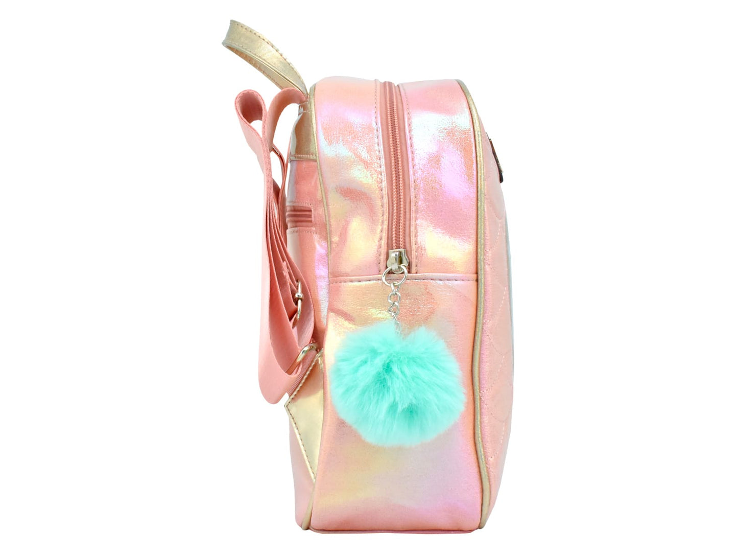 Mochila Backpack Lulu corazón con Pompón Rosa