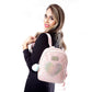 Mochila Backpack Lulu corazón con Pompón Rosa
