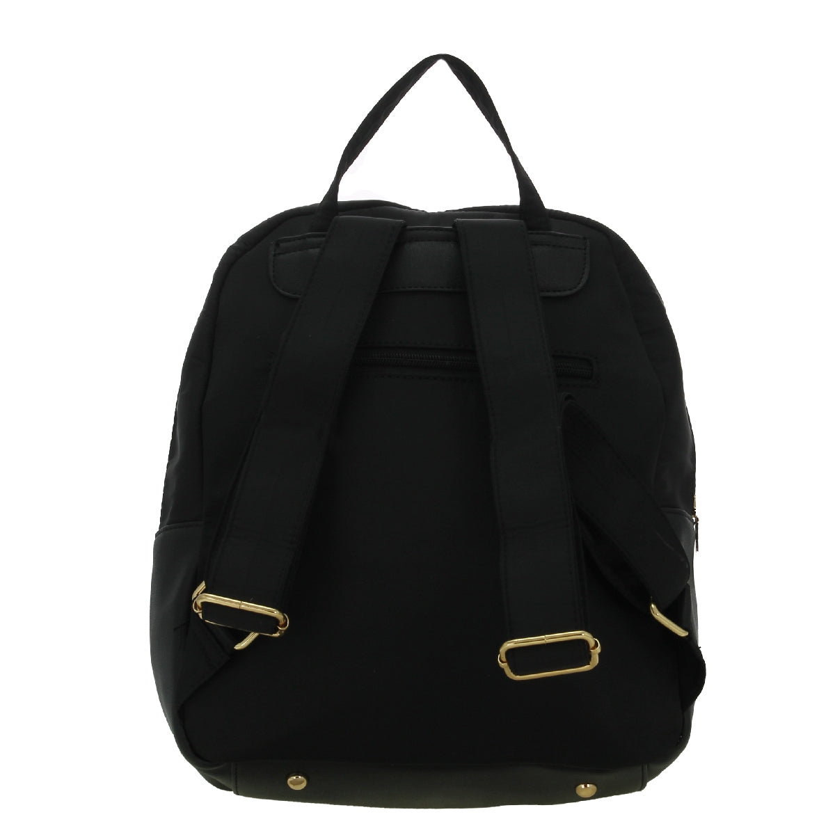 Backpack [Chatties] de nylon con bolsa frontal color negro