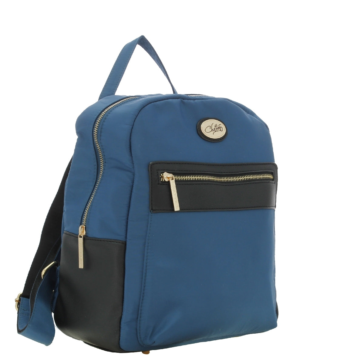 Backpack [Chatties] de nylon con bolsa frontal color navy
