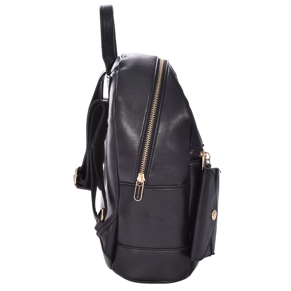 Backpack [Ted Lapidus] de cuero con monedero color negro