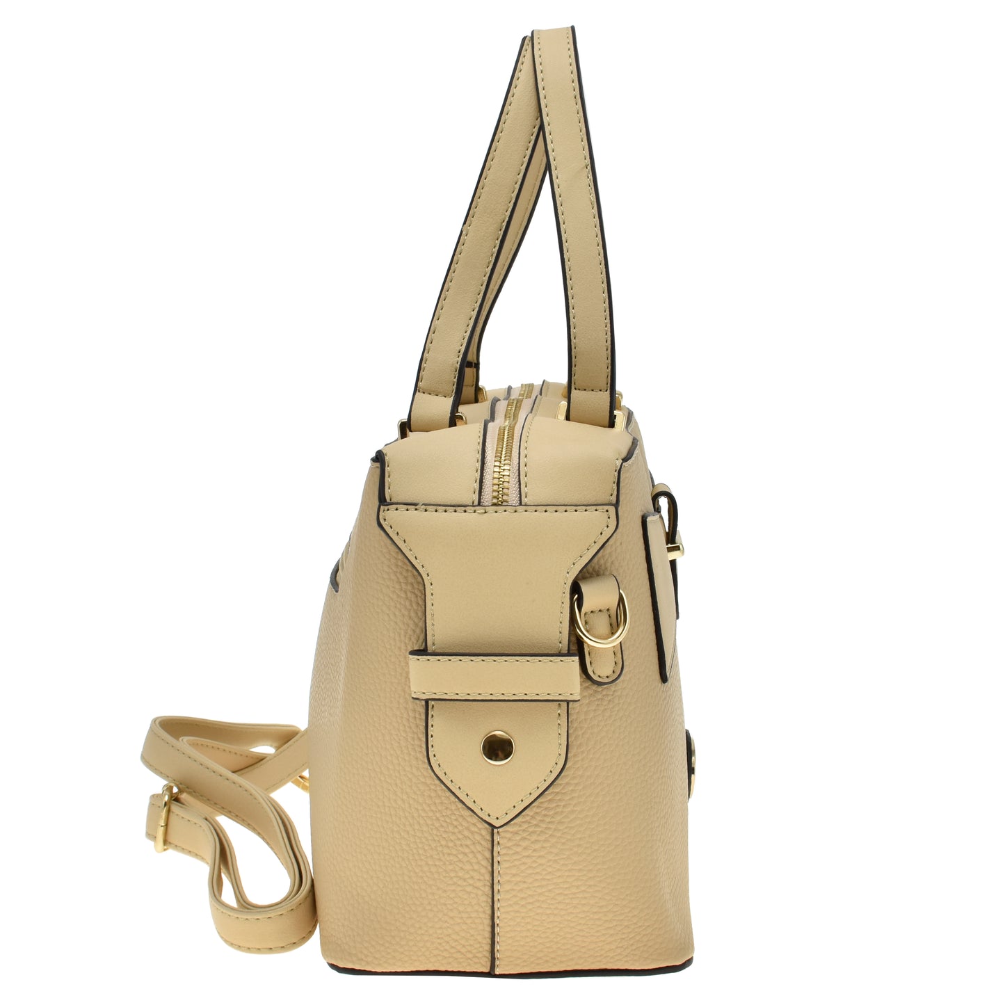 Bolsa [Chatties] tipo Satchel Crossbody con diseño tipo moño color nude