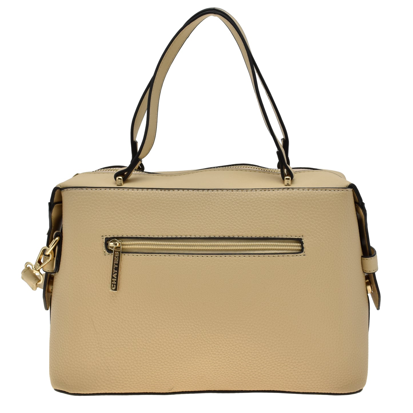 Bolsa [Chatties] tipo Satchel Crossbody con diseño tipo moño color nude