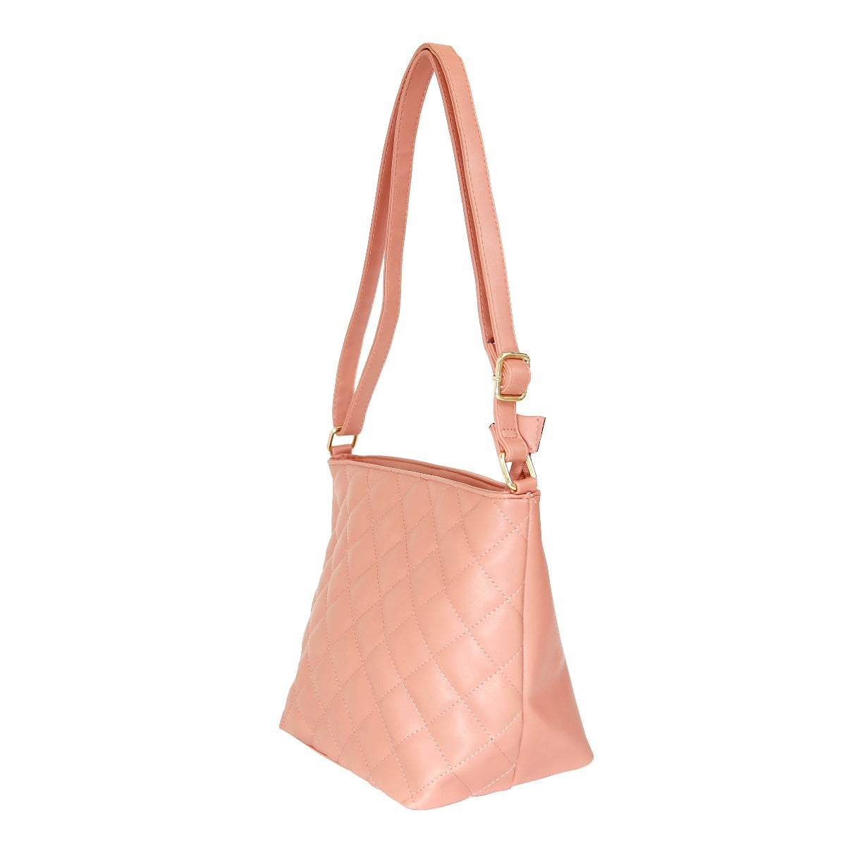 Bolsa [Lulu] tipo crossbody con diseño capitonado color rosa