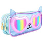 Lapicera [D' Andre] con lentejuela y diseño de gatitos con lentes color tornasol