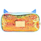 Lapicera [D' Andre] con lentejuela y diseño de gatitos con lentes color tornasol