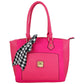 Bolsa Dulce miel tipo mini tote con moño y diseño de corazones color fucsia
