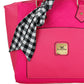 Bolsa [Dulce Miel] tipo mini tote con moño y diseño de corazones color fucsia