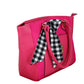 Bolsa [Dulce Miel] tipo mini tote con moño y diseño de corazones color fucsia