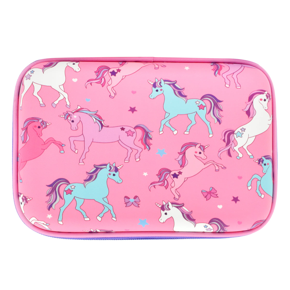 Lapicera escolar para niña Peschelle rígida con diseño de unicornios color rosa