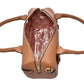 Bolsa [Chatties] tipo bowler con franja y detalles dorados color camel
