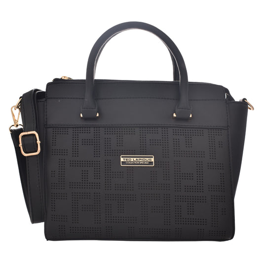 Bolsa Estampado Frontal Ted Lapidus Con Correa Larga Tote Negro