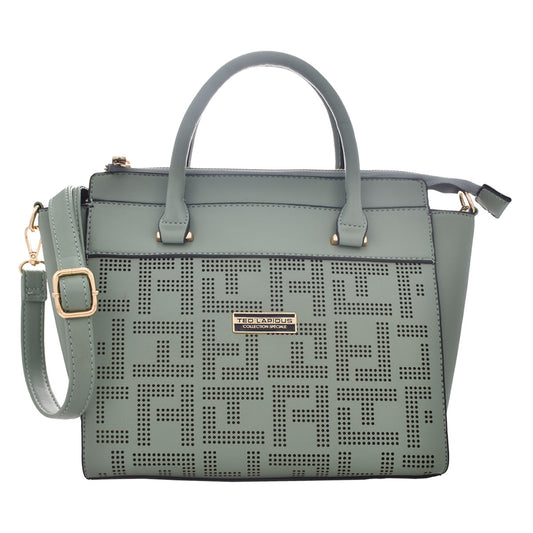 Bolsa Estampado Frontal Ted Lapidus Con Correa Larga Tote Menta