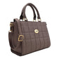 Bolsa Para Dama Chatties Cuadros Tipo Tote Con Correa Color Gris Pardo