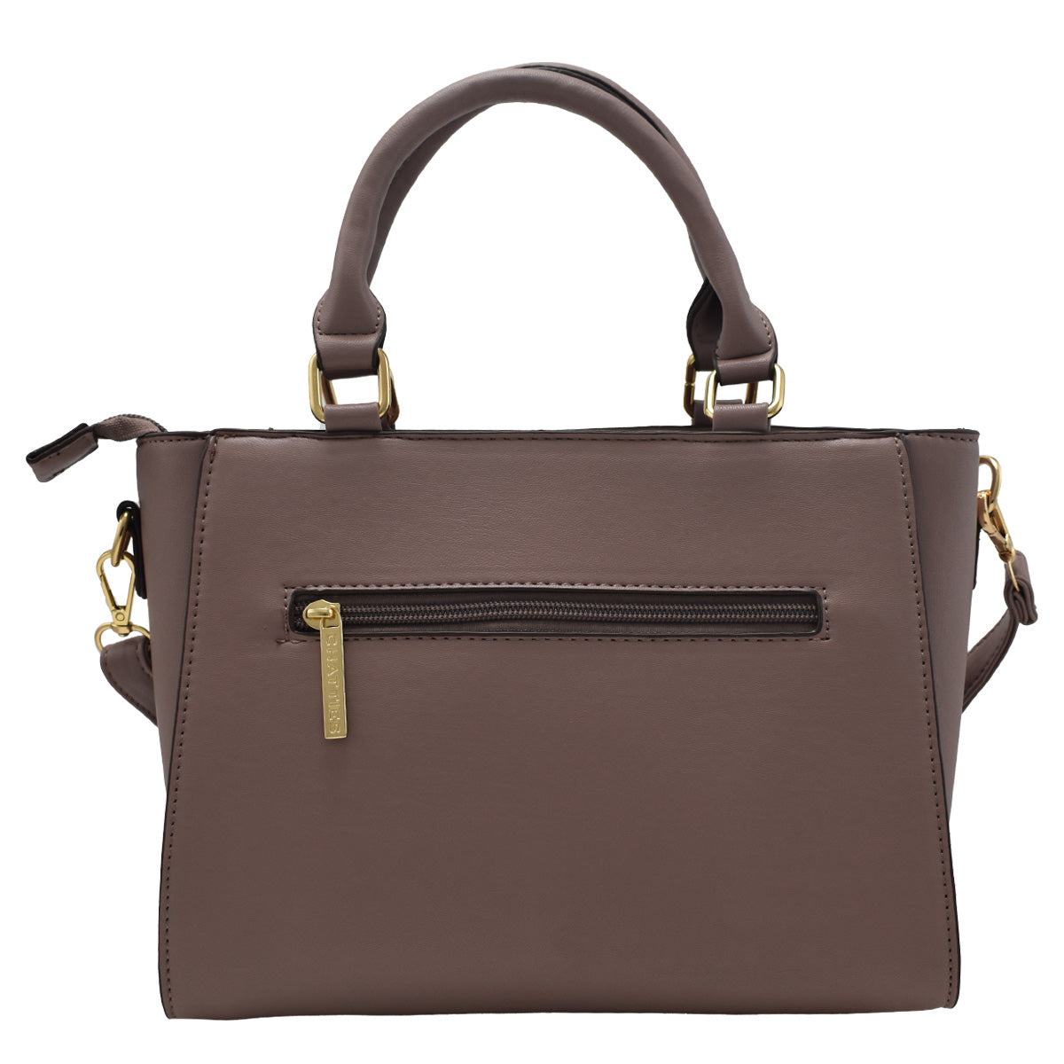 Bolsa Para Dama Chatties Cuadros Tipo Tote Con Correa Color Gris Pardo