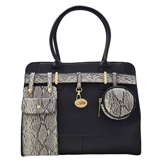 Bolsa De Dama (Chatties) Tote Con Estuche y Monedero Estilo Animal Print Color Negro