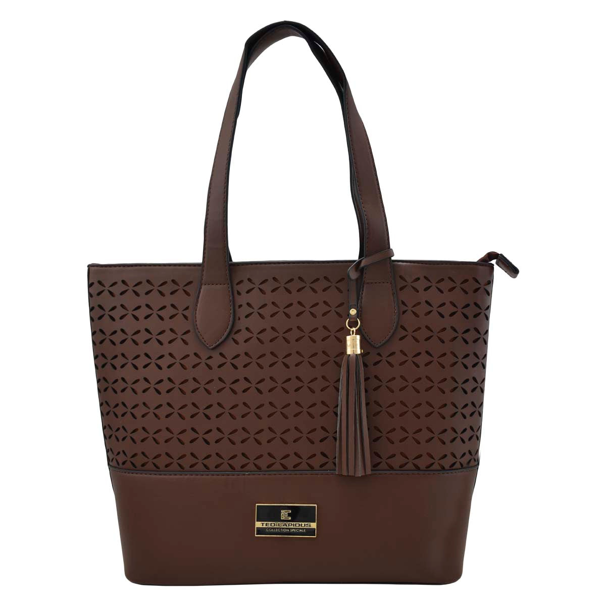 Bolsa [Ted Lapidus] Color Café Decorativo Tipo Tote