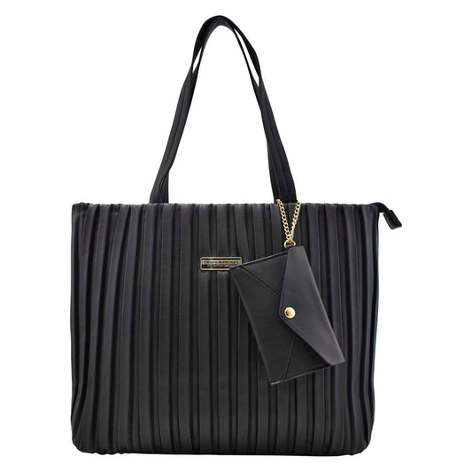 Bolsa Diseño Rayas [Ted Lapidus] Tote Con Monedero Color Negro