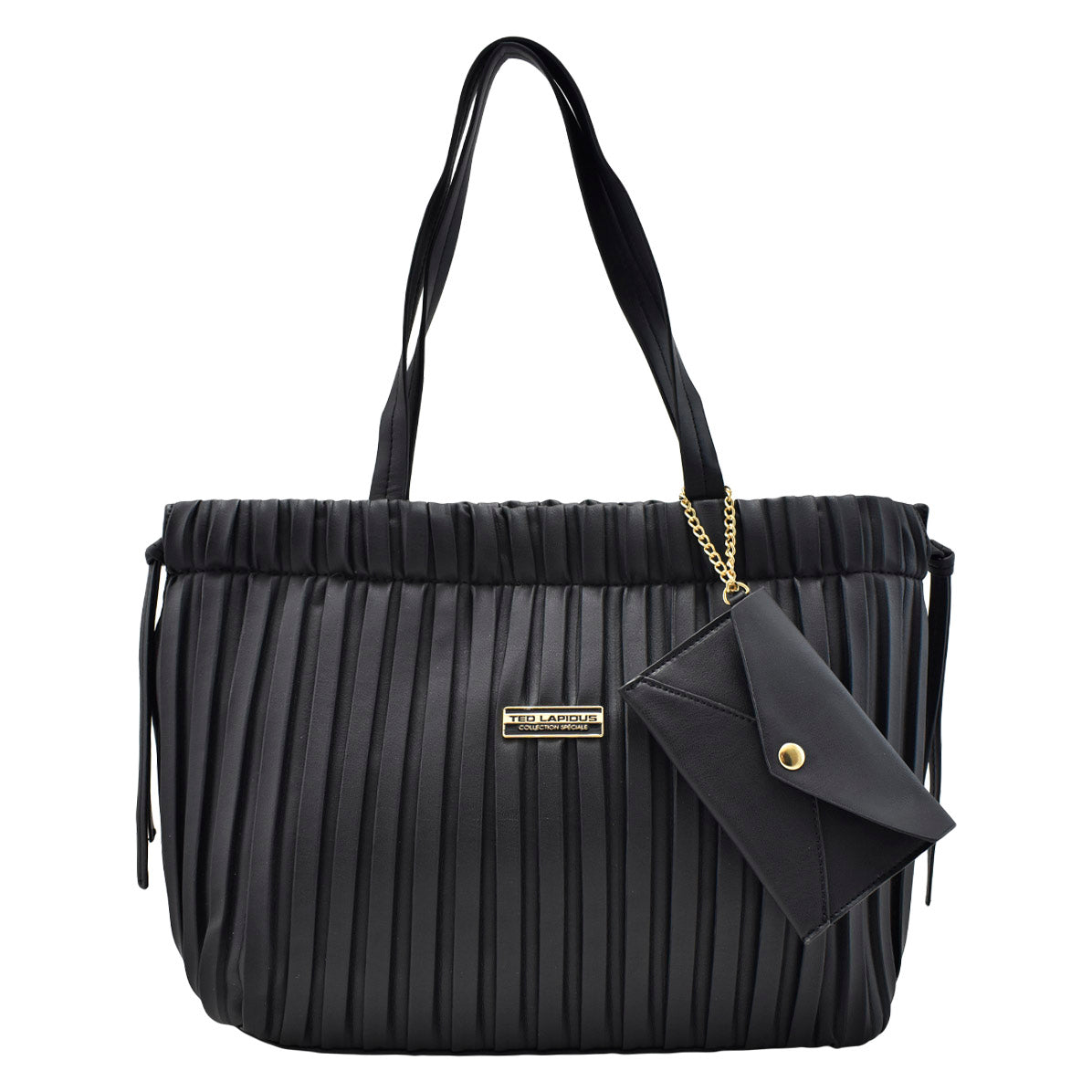 Bolsa Diseño Rayas [Ted Lapidus] Mini Tote Con Monedero Color Negro